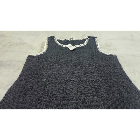 J.Jill Women's Size Large Black White Hand Embroidered Trim Sweater Tunic NWT - Picture 2 of 9